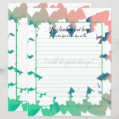 Witte Jasmijn Bloemen Gevoerde Schrijfpapier (Voorkant / Achterkant)