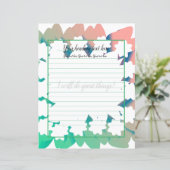 Witte Jasmijn Bloemen Gevoerde Schrijfpapier (Staand voorkant)