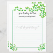 Witte Jasmijn Bloemen Gevoerde Schrijfpapier (Voorkant / Achterkant)