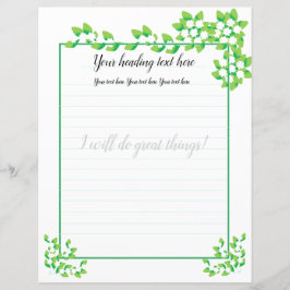 Witte Jasmijn Bloemen Gevoerde Schrijfpapier
