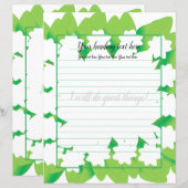 Witte Jasmijn Bloemen Gevoerde Schrijfpapier (Voorkant / Achterkant)