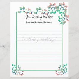 Witte Jasmijn Bloemen Gevoerde Schrijfpapier