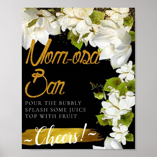 Witte Jasmijn Elegant Mimosa Bar Bord Poster (Voorkant)