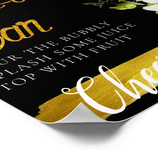 Witte jasmijn elegante Mimosa bar bord Poster (Hoek)