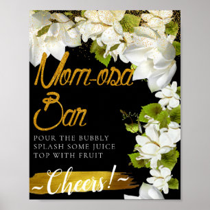 Witte jasmijn elegante Mimosa bar bord Poster