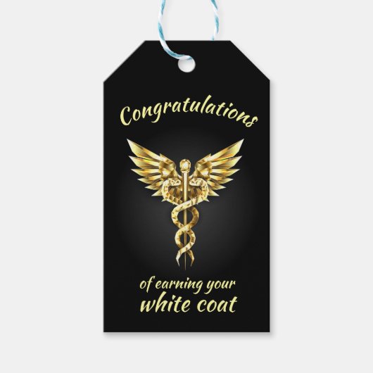 Witte Jassen Ceremonie Gouden Medisch Cadeaulabel (Voorkant)