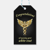 Witte Jassen Ceremonie Gouden Medisch Cadeaulabel (Achterkant)