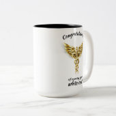 Witte Jassen Ceremonie Gouden Medisch  Tweekleurige Koffiemok (Voorkant rechts)