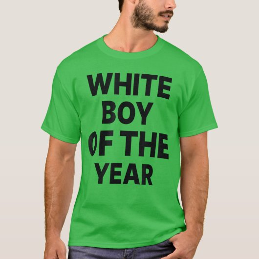 Witte Jongen van het Jaar Grappige jongen T-shirt (Voorkant)