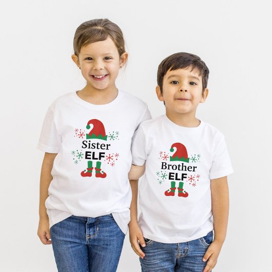 Witte jongens elf broer t-shirt