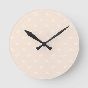 Witte Juffers Odonata Vliegend Insect Pastel Ronde Klok