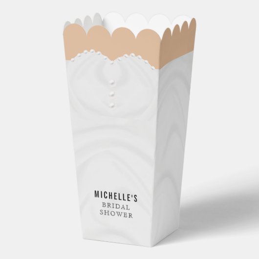 Witte jurk bruiloft Vrijgezellenfeest Bedankdoosjes (Voorkant)