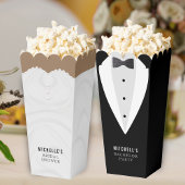 Witte jurk bruiloft Vrijgezellenfeest bruin Bedankdoosjes