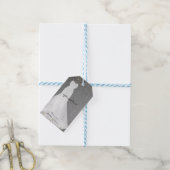 Witte jurk gouden hanger bruidsdouche feestgave cadeaulabel (Met Touw)