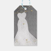 Witte jurk gouden hanger bruidsdouche feestgave cadeaulabel (Achterkant)