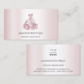 Witte Jurk Logo Mode Bruiloft Evenement Roos Kant Visitekaartje (Voorkant / Achterkant)