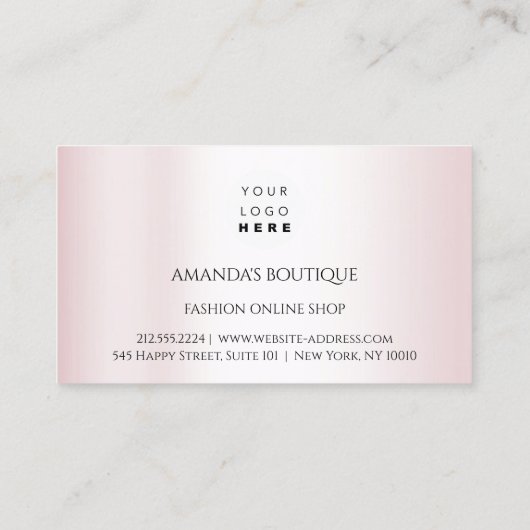 Witte Jurk Logo Mode Bruiloft Evenement Roos Kant Visitekaartje (Achterkant)