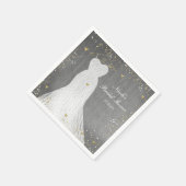 Witte jurk op Gold Hanger Vrijgezellenfeest Servetten (Hoek)