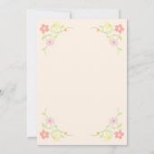 Witte Jurk Prinses Bloemenperzik Verjaardag Kaart (Achterkant)