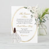 Witte jurk Quinceanera silhouet Kaart (Staand voorkant)