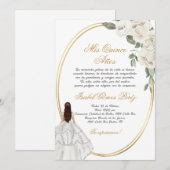 Witte jurk Quinceanera silhouet Kaart (Voorkant / Achterkant)