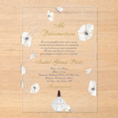 Witte jurk Quinceanera silhouet Spaans Acryl Uitnodigingen (Voorkant)