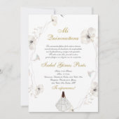 Witte jurk Quinceanera silhouet Spaans Kaart (Voorkant)