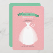 Witte jurk Quinceañera uitnodiging (Voorkant / Achterkant)