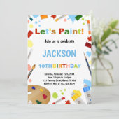 Witte jurk voor rommelverf uitnodigingen (Staand voorkant)