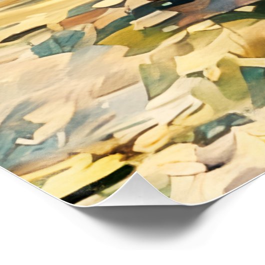 Witte jurk wandelen op rustige strand kustlijn perfect poster (Hoek)