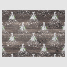 Witte jurken en Rozen op houtontkoppeling Tissuepapier