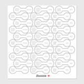 Witte juwelen Label Barbell Sticker Set (Vel)