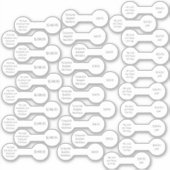 Witte juwelen Label Barbell Sticker Set (Voorkant)