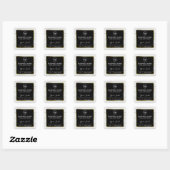 Witte kaars, geverfd hout vierkante sticker (Vel)