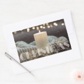 Witte Kaars Kerst Cozy Rechthoekige Sticker (Envelop)