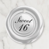 Witte Kaars Wax Seal Drip Sweet 16 Bruiloft Bedankjes Labels (Achterkant)