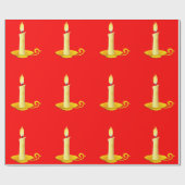 Witte kaarsen op rood inpakpapier (Vlak)