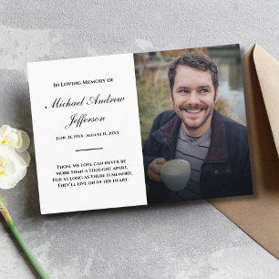 Witte Kaart met foto begrafenis Visitekaartje