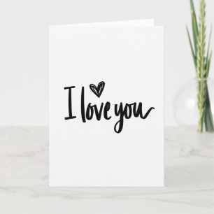 Witte kaart met 'I Love You' en hart