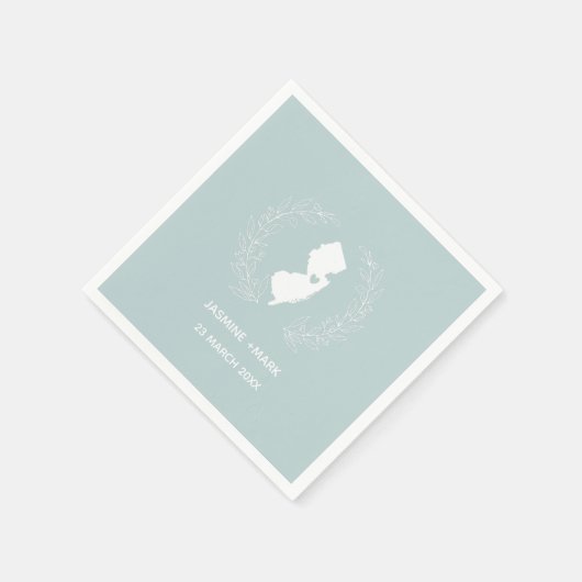 Witte kaart van New Jersey met aangepaste namen fe Servet (Hoek)