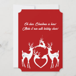 Witte Kaart voor kerstrenrendieren