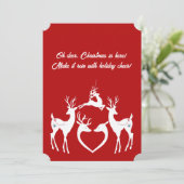Witte Kaart voor kerstrenrendieren (Staand voorkant)