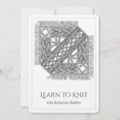 WITTE KABELBREI Knitting Classes Kaart (Voorkant)