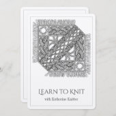 WITTE KABELBREI Knitting Classes Kaart (Voorkant / Achterkant)