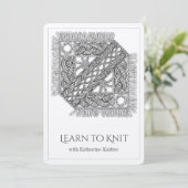 WITTE KABELBREI Knitting Classes Kaart (Staand voorkant)