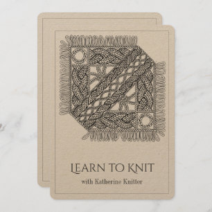 WITTE KABELBREI Knitting Classes Kaart