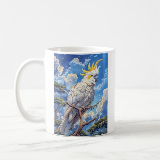Witte kaketoe koffiemok (Links)