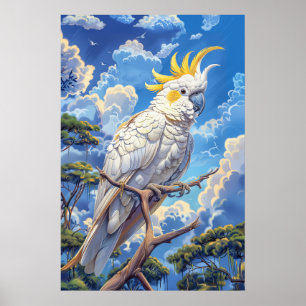 Witte kaketoe poster