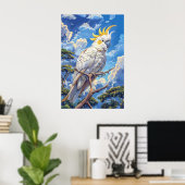 Witte kaketoe poster (Thuiskantoor)
