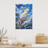 Witte kaketoe poster (Keuken)